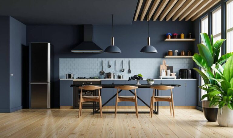 modern-style-kitchen-interior-design-with-dark-blue-wall-3d-rendering-980x580